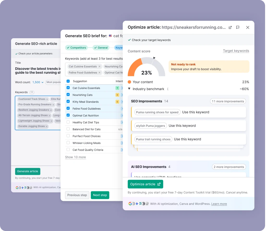 Reducing friction in content flows inside SEO products