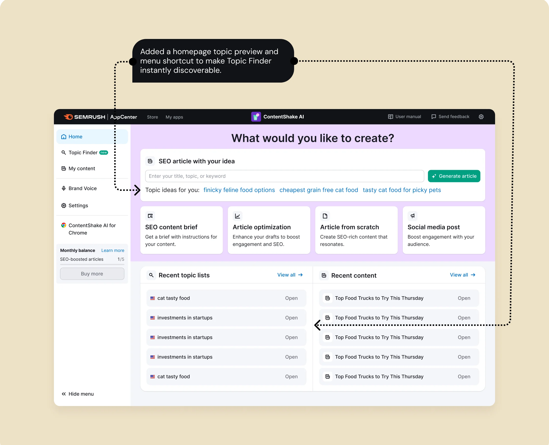Topic Finder entry points