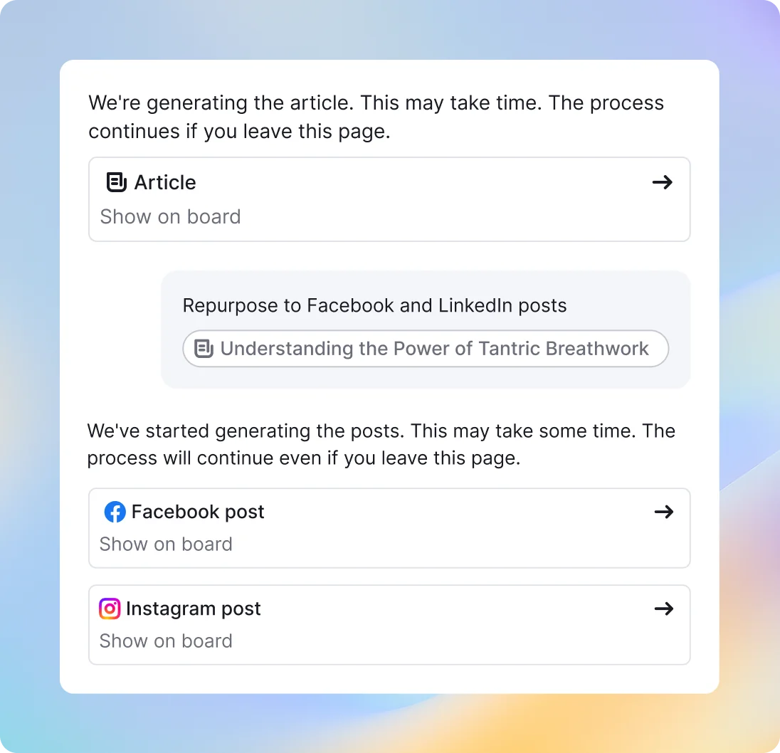 Multiple chat repurpose interface